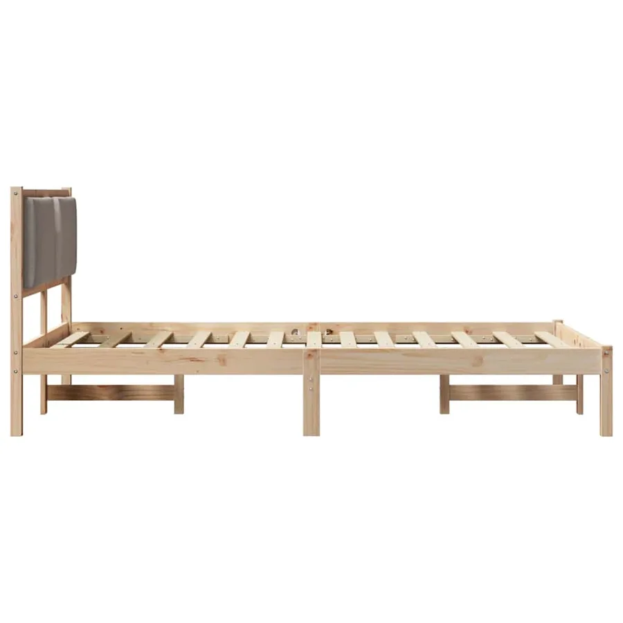 Cadre de lit avec tête de lit Taupe 120 x 200 cm Pin massif - 6