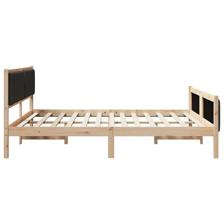 Cadre de lit avec tête de lit Noir 200 x 200 cm tissu - 6