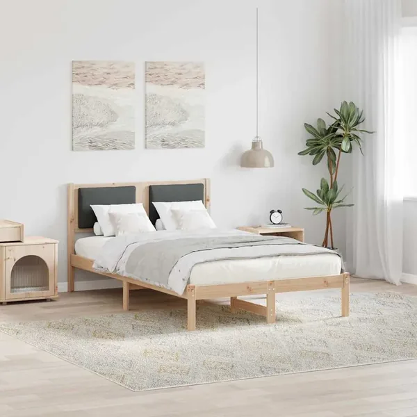 Cadre de lit Gris foncé 120 x 200 cm Pin massif