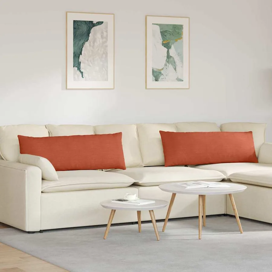 Coussins de canapé 2 pcs Rouge orange 120 x 40 cm