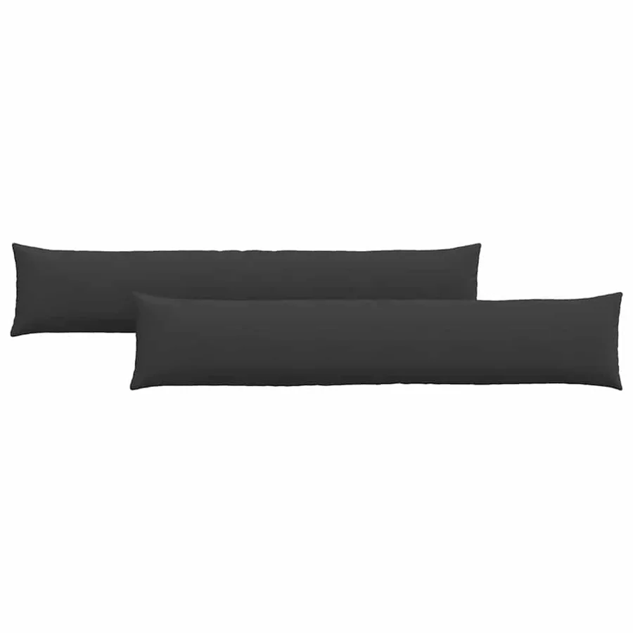 Coussins de canapé 2 pcs Noir 200 x 40 cm tissu - 2