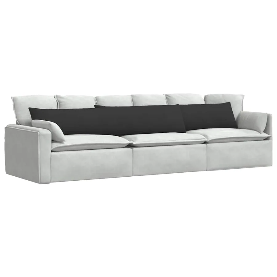 Coussins de canapé 2 pcs Noir 200 x 40 cm tissu - 3