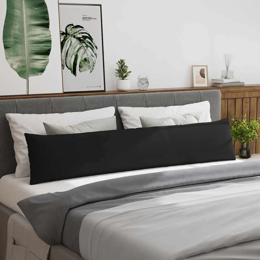Coussins de canapé 2 pcs Noir 200 x 40 cm tissu - 4