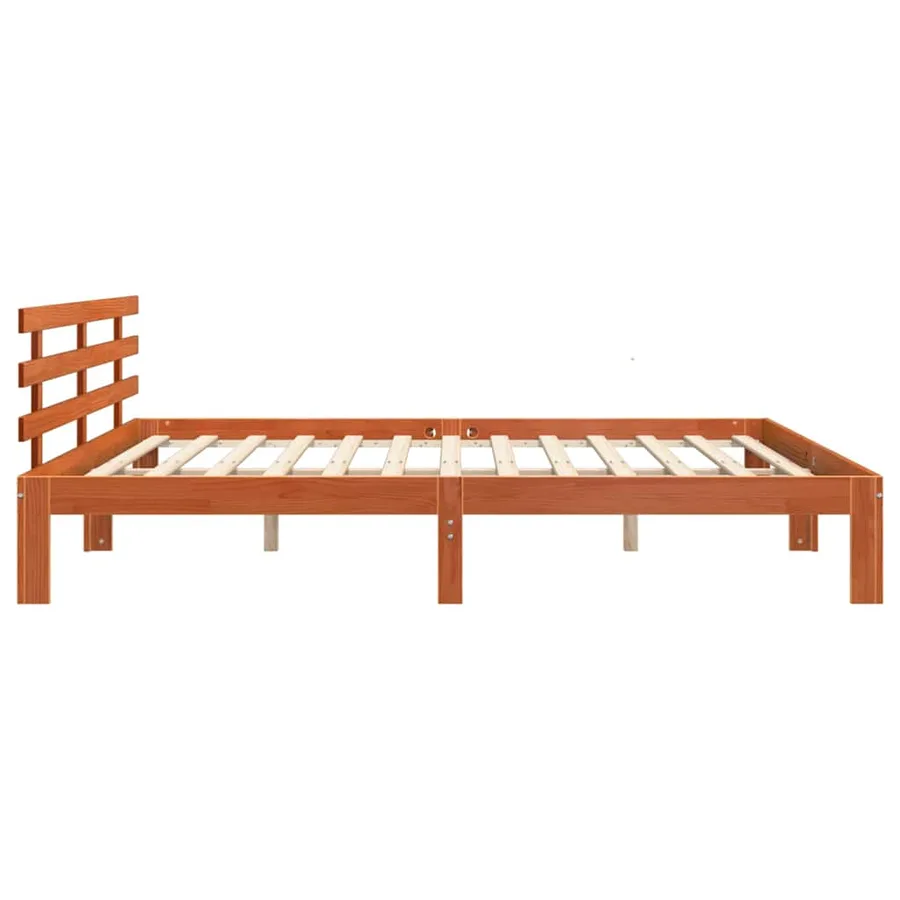 Cadre de lit avec tête de lit Brun cire 203.5 x 205.5 x 69.5 cm - 6