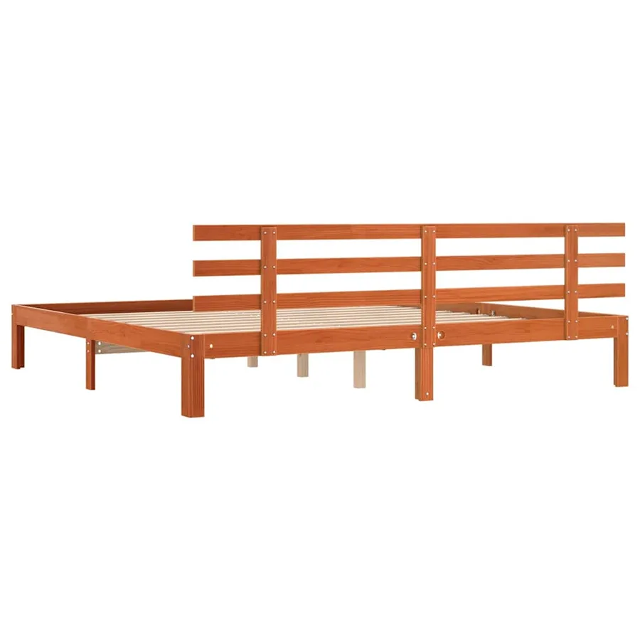 Cadre de lit avec tête de lit Brun cire 203.5 x 205.5 x 69.5 cm - 7