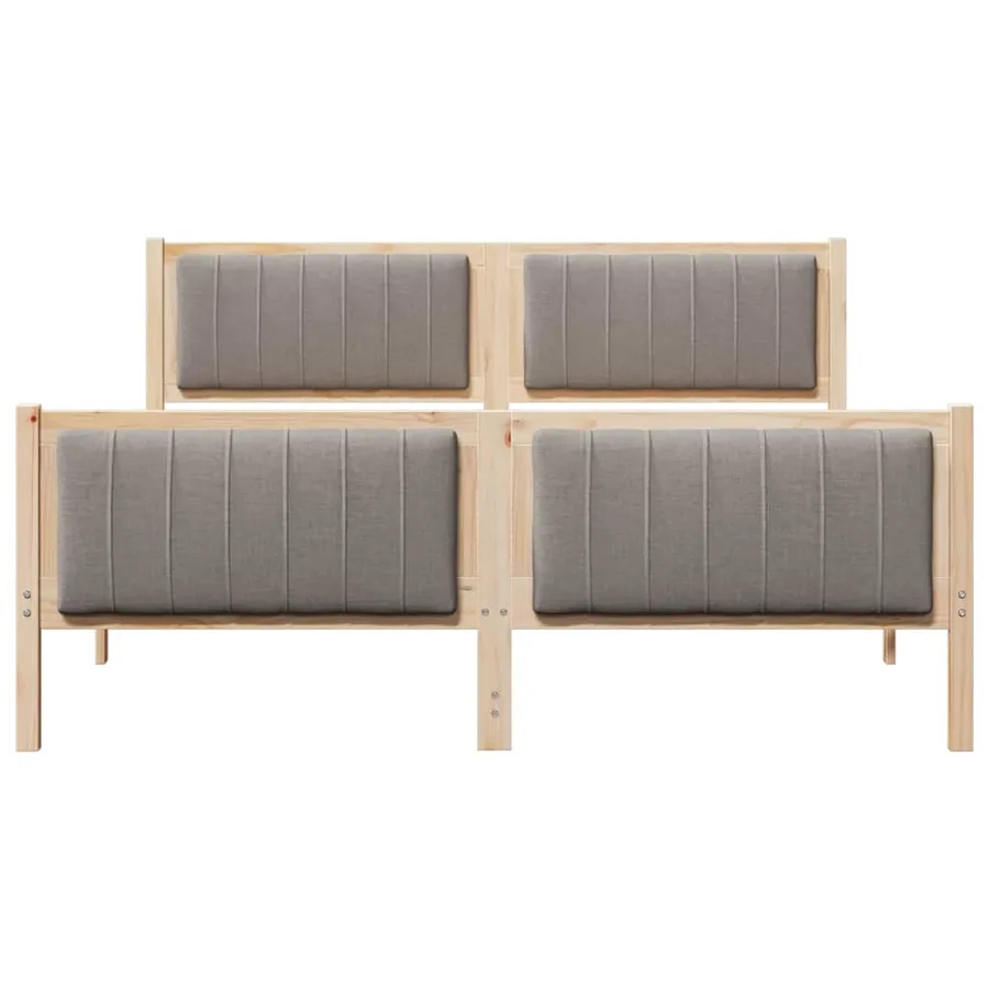 Cadre de lit Marron et taupe 150 x 200 cm Bois massif en pin - 5