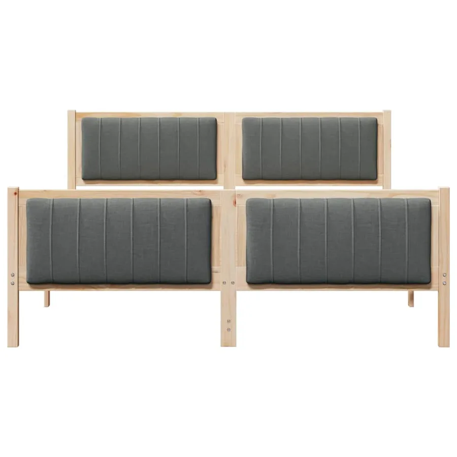 Cadre de lit avec tête de lit marron et gris foncé 150 x 200 cm - 5