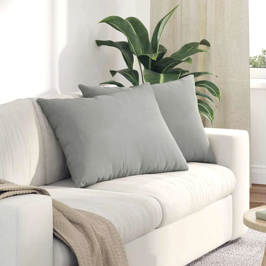Coussins de canapé 2 pcs Gris clair 70 x 50 cm tissu