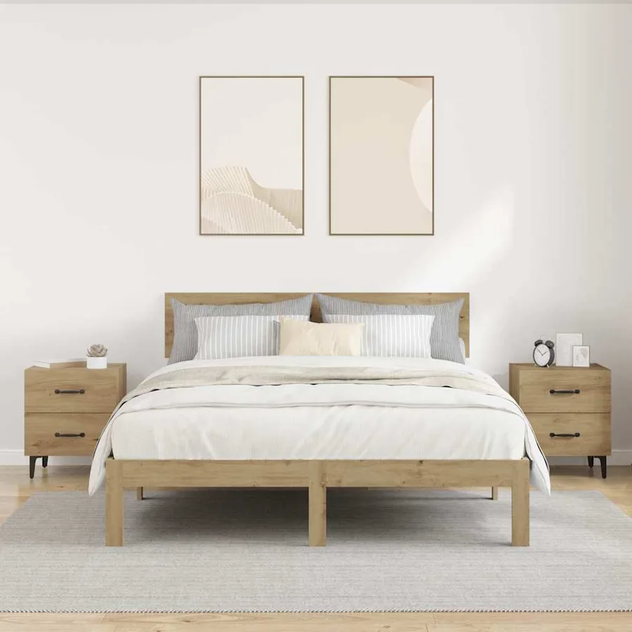 Armoire de lit 2 pc Chêne artisanal 40 x 35 x 47,5 cm - 4