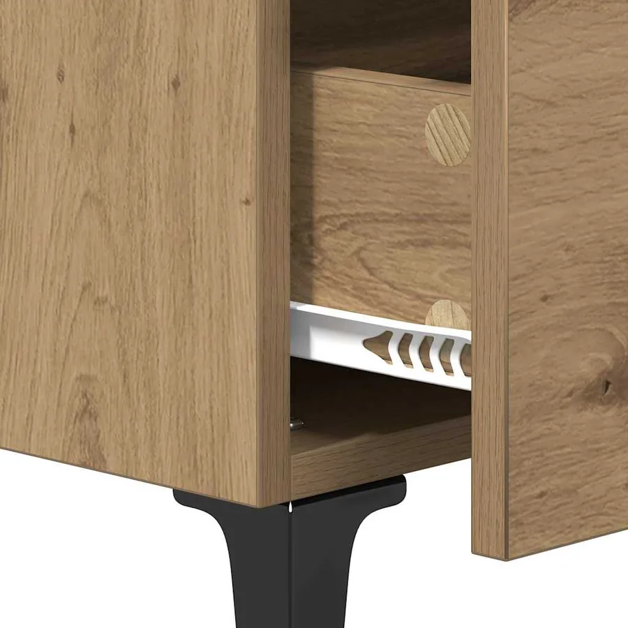 Armoire de lit 2 pc Chêne artisanal 40 x 35 x 47,5 cm - 8