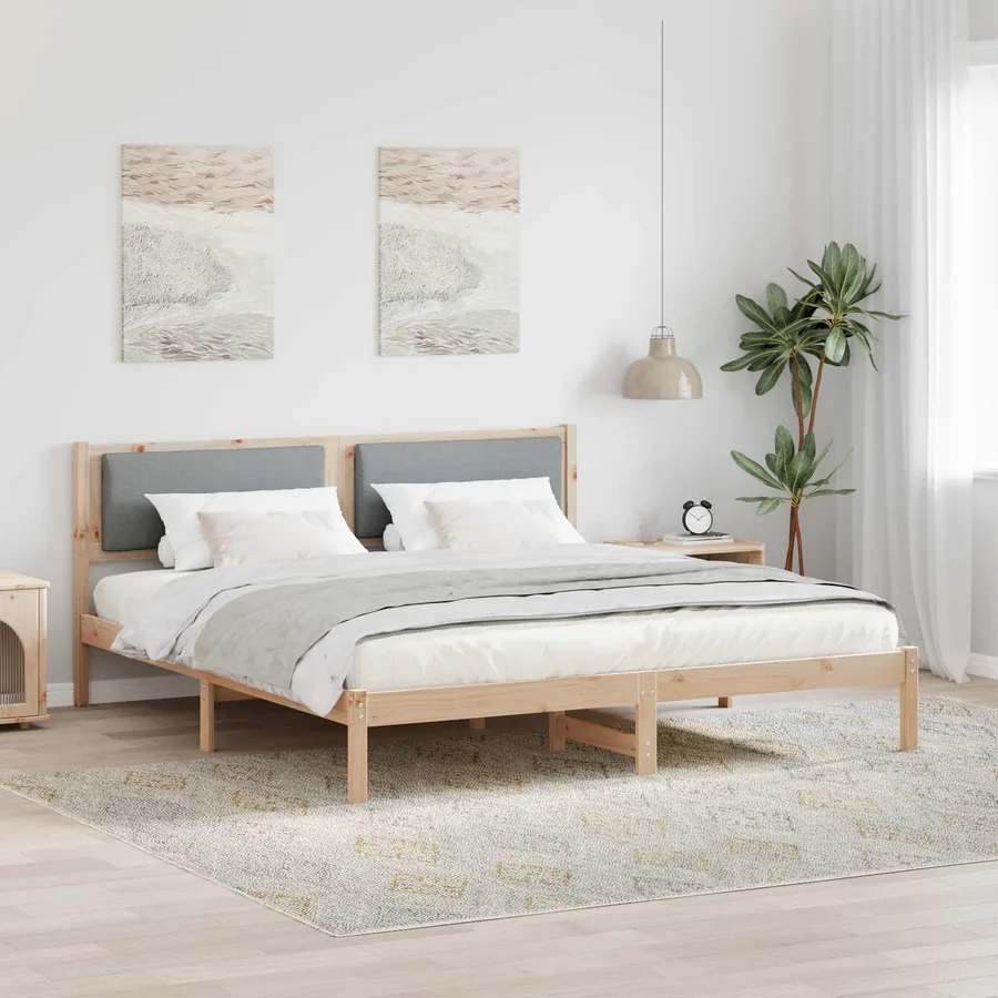 Cadre de lit Gris clair 180 x 200 cm Pin massif