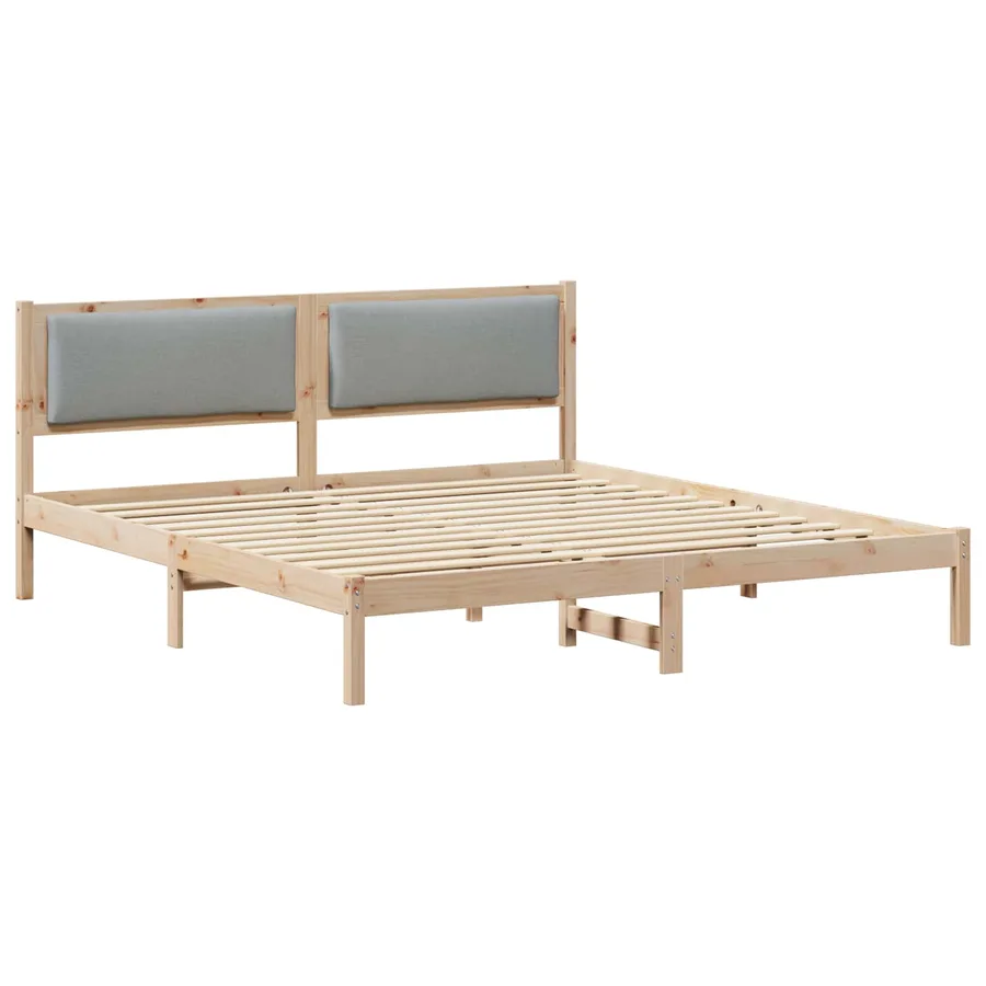 Cadre de lit Gris clair 180 x 200 cm Pin massif - 2