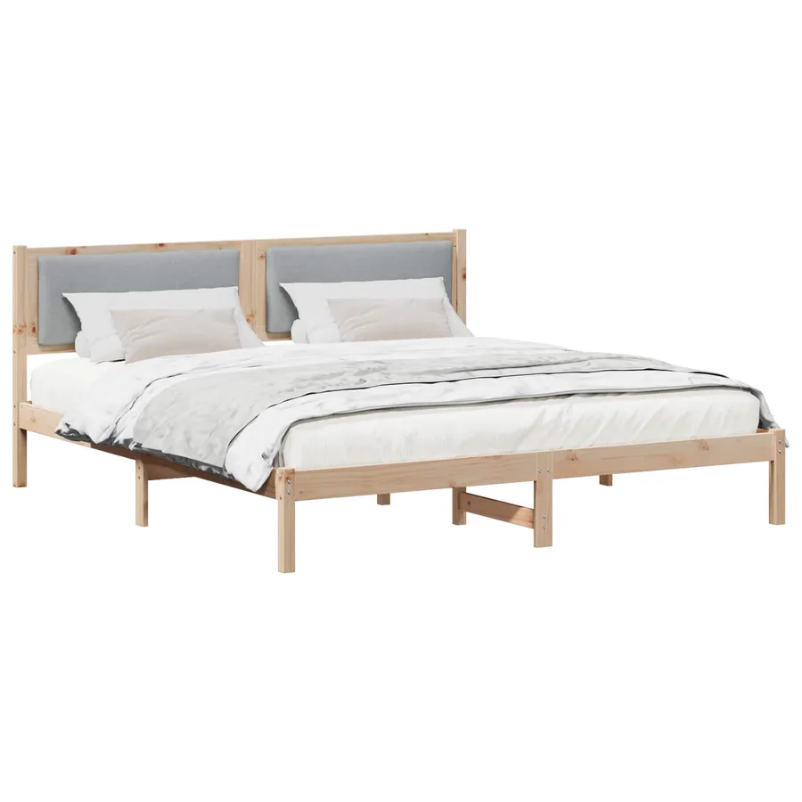 Cadre de lit Gris clair 180 x 200 cm Pin massif - 3