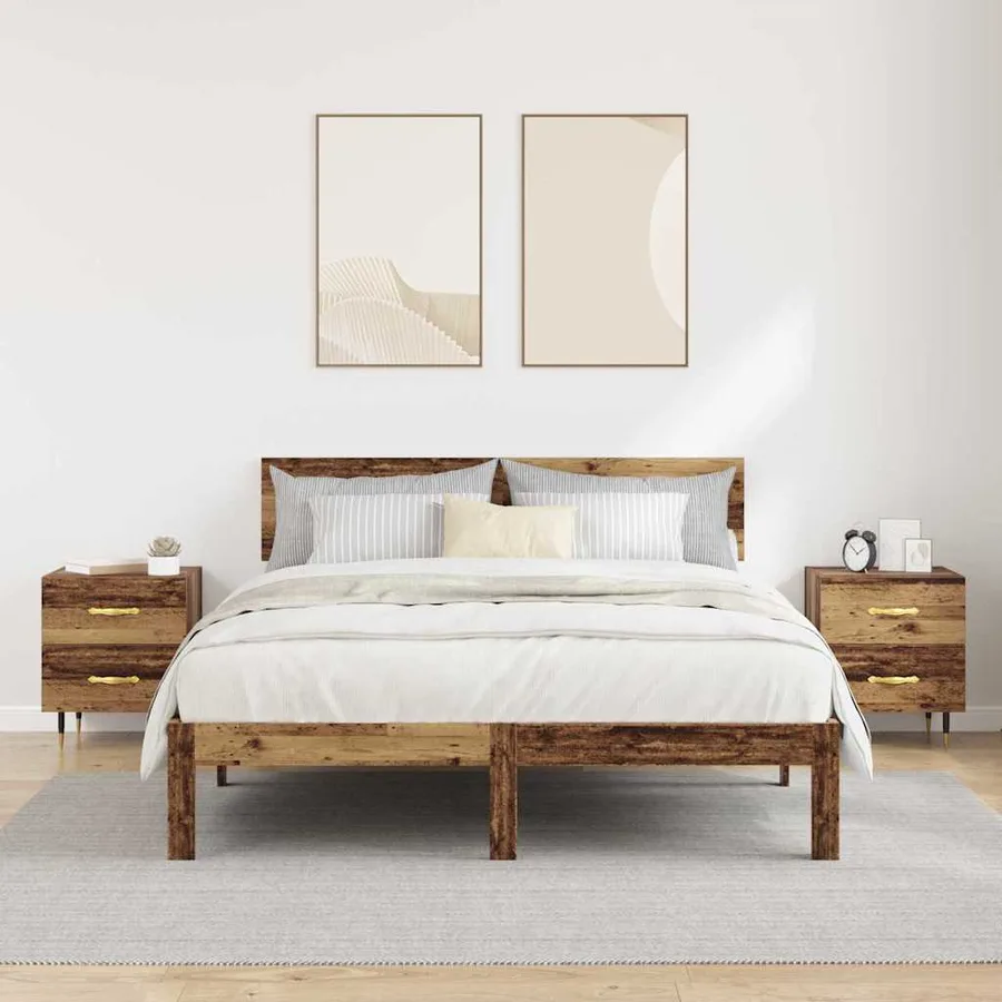 Cabinet de chevet 2 pcs Bois ancien 40 x 35 x 47,5 cm - 4