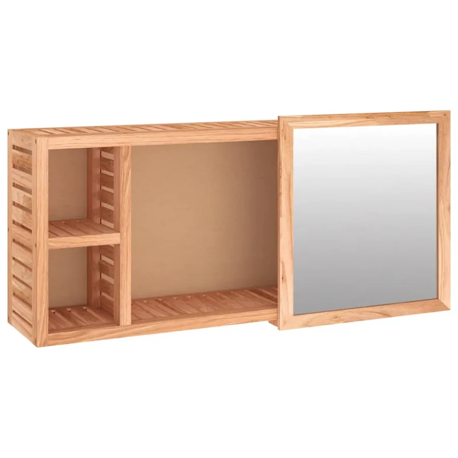 Armoire à miroir 80x17x34 cm Bois massif de noyer - 2