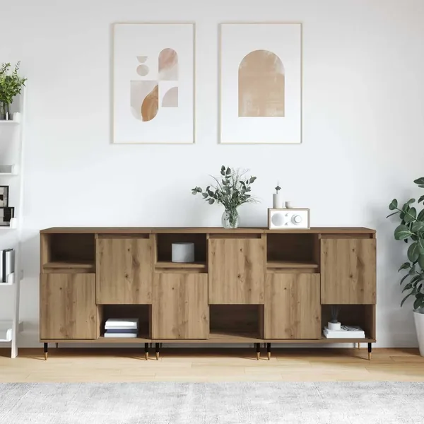 Buffets 3 pcs Chêne artisanal