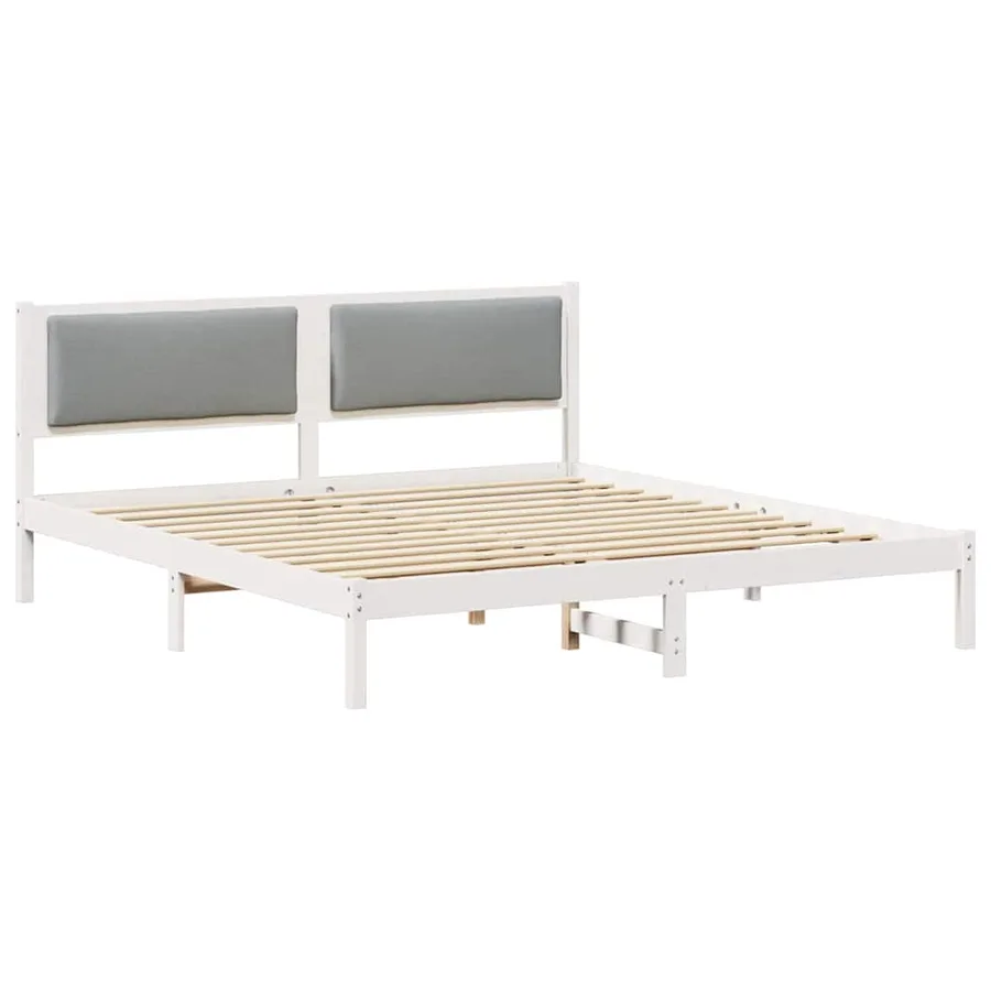 Cadre de lit Gris clair 200 x 200 cm Pin massif - 2