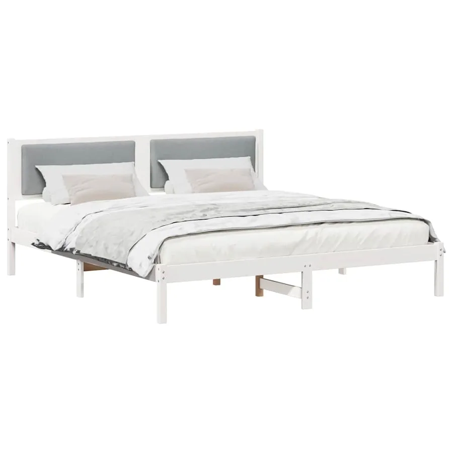 Cadre de lit Gris clair 200 x 200 cm Pin massif - 3