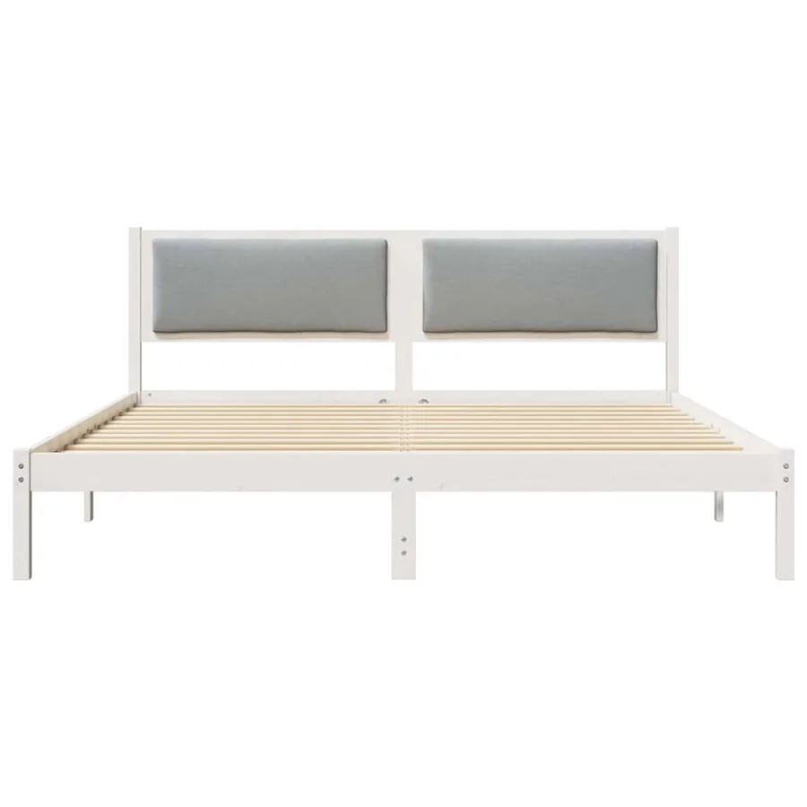 Cadre de lit Gris clair 200 x 200 cm Pin massif - 5