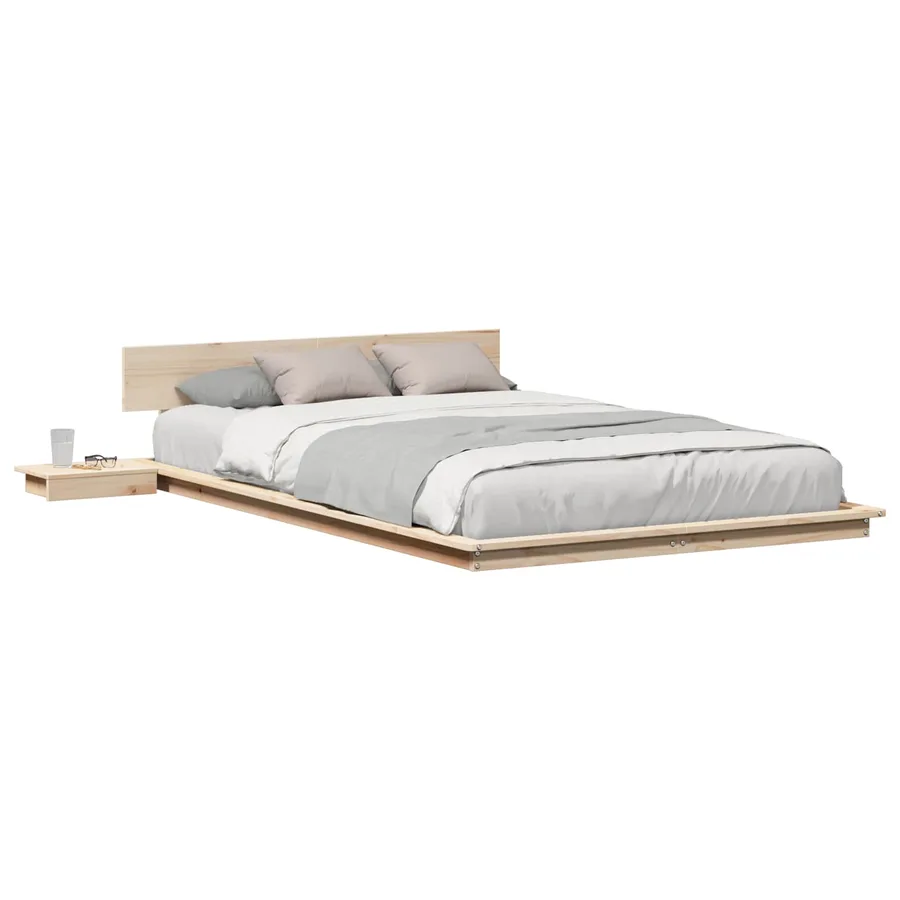 Cadre de lit Marron 120 x 190 cm bois - 2