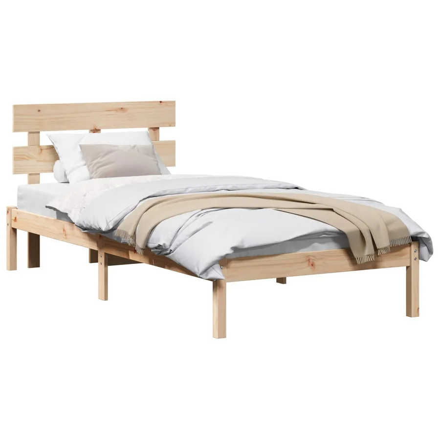 Cadre de lit Marron 80 x 200 cm Bois de pin massif - 2