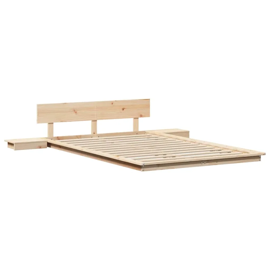 Cadre de lit Marron 140 x 190 cm bois - 4