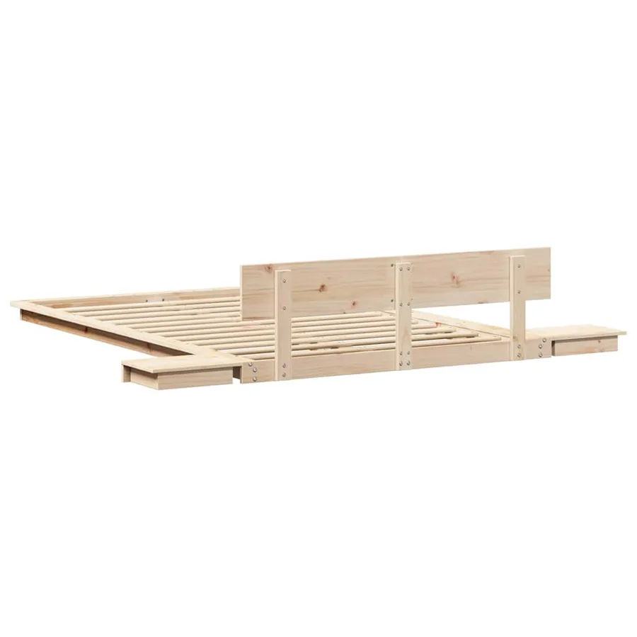 Cadre de lit Marron 140 x 190 cm bois - 7