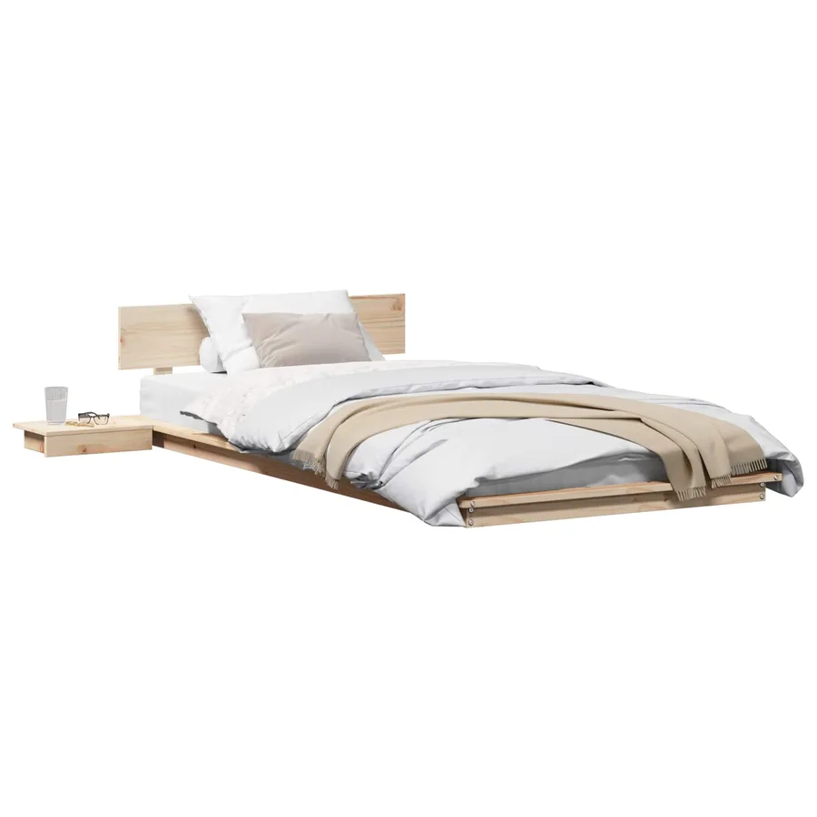 Cadre de lit Marron 75 x 190 cm bois - 2