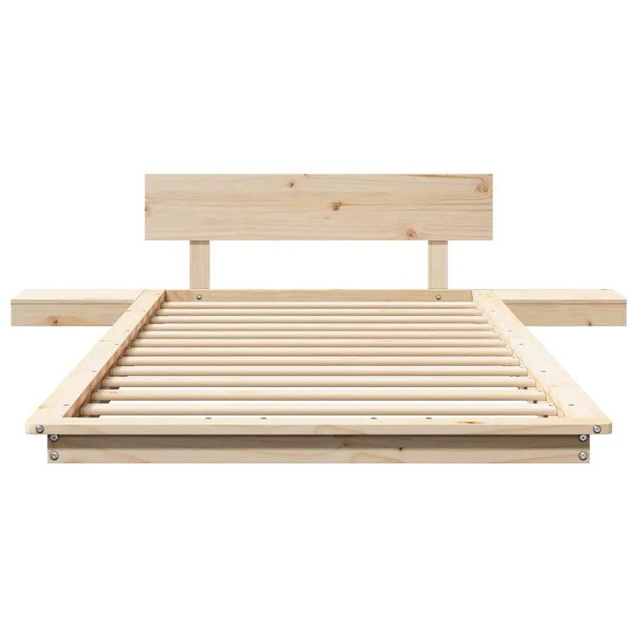 Cadre de lit Marron 75 x 190 cm bois - 5