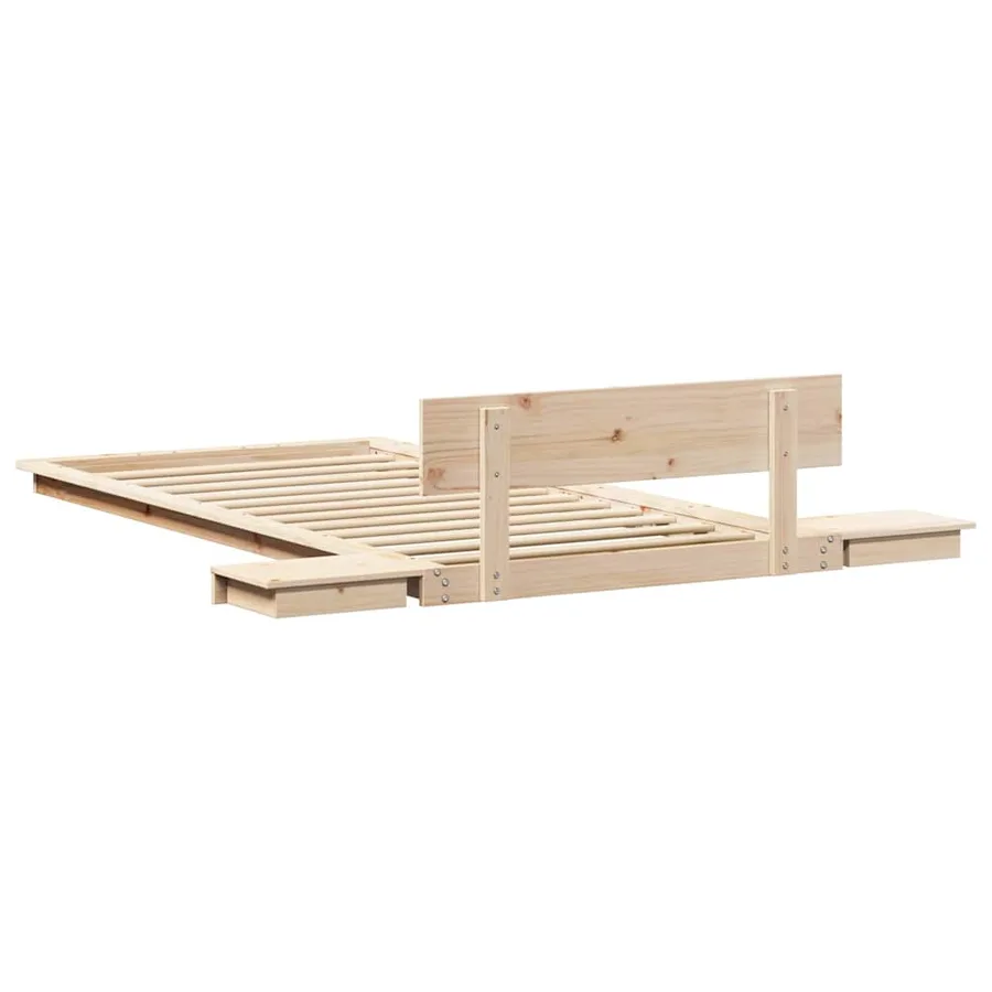 Cadre de lit Marron 75 x 190 cm bois - 7
