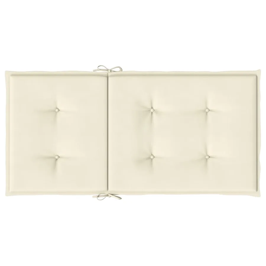 Coussins de chaise de jardin à dossier bas lot de 6 crème - 7