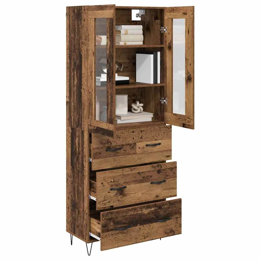 Haut Armoire Bois Ancien 69,5 x 34 x 90 cm Bois d'ingénierie - 3