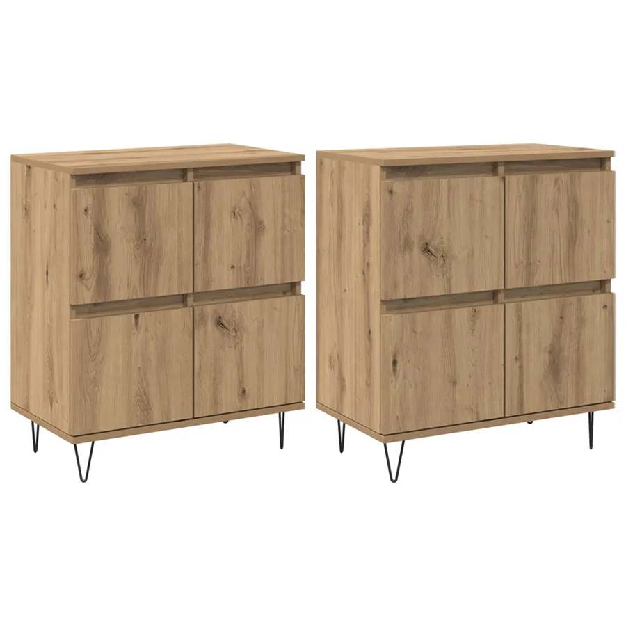 Buffets 2 pcs chêne artisanal - 2