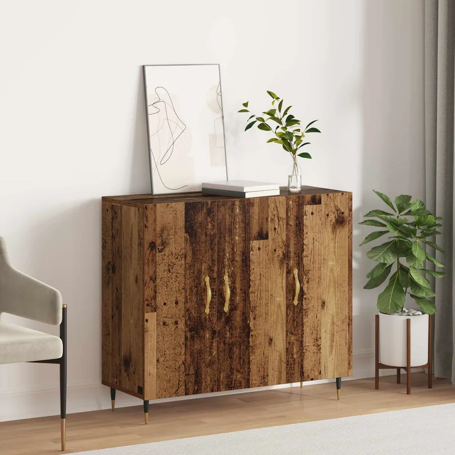 Buffet Bois ancien 90 x 34 x 80 cm Bois d'ingénierie