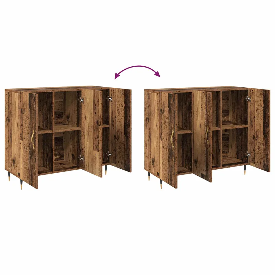 Buffet Bois ancien 90 x 34 x 80 cm Bois d'ingénierie - 10