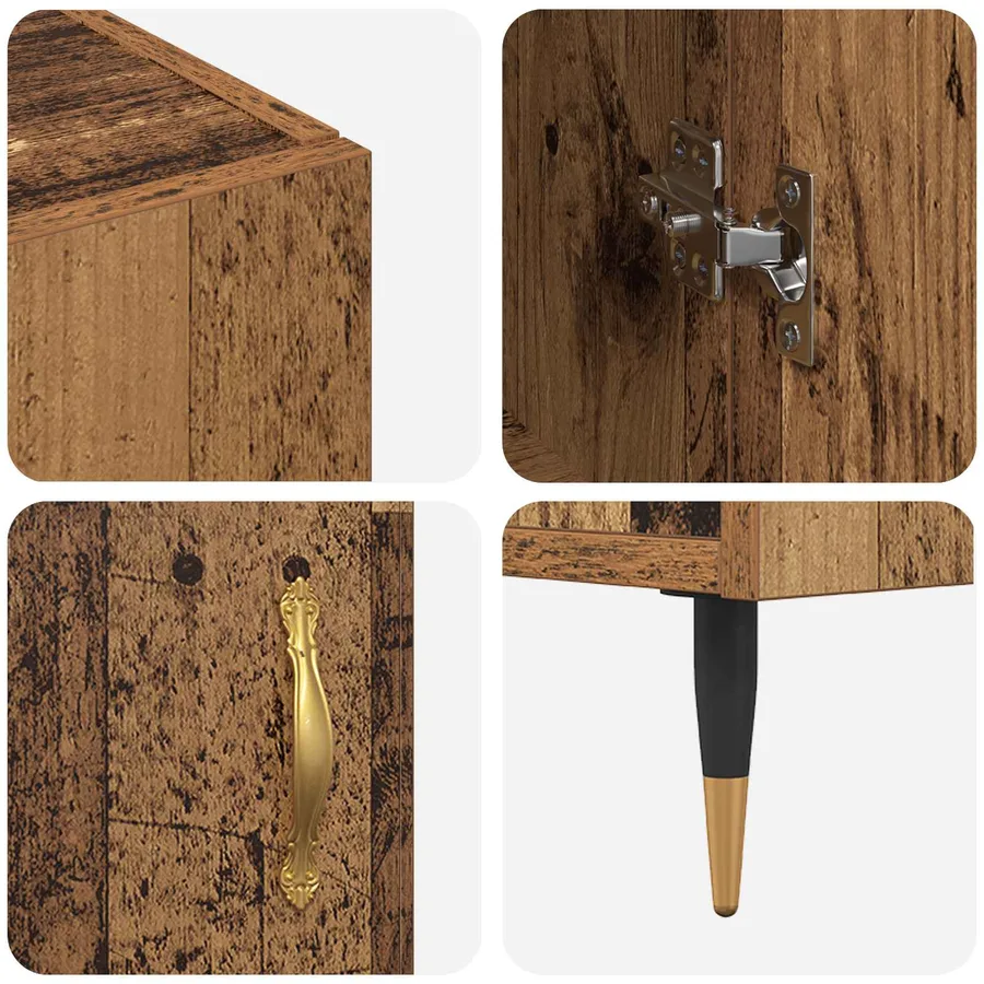 Buffet Bois ancien 90 x 34 x 80 cm Bois d'ingénierie - 9