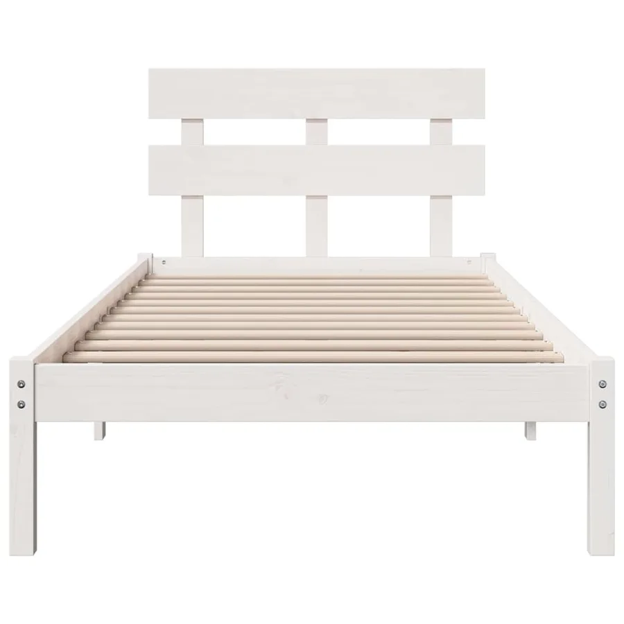 Cadre de lit Blanc 100 x 200 cm Bois de pin massif - 5