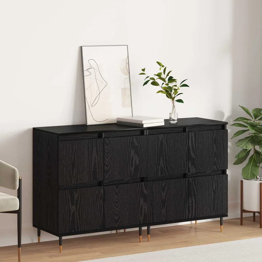 Armoire de rangement 2 pcs Chêne noir 60 x 35 x 70 cm