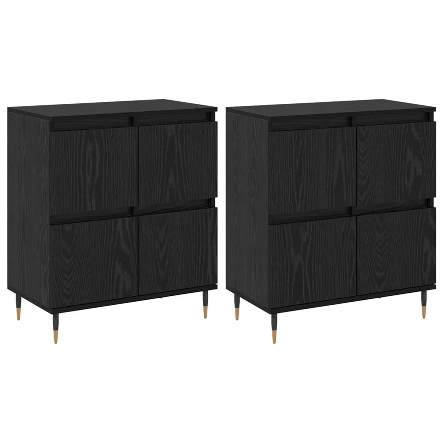 Armoire de rangement 2 pcs Chêne noir 60 x 35 x 70 cm - 2