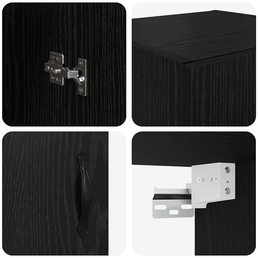 Meuble mural Chêne noir 69,5 x 34 x 90 cm - 9