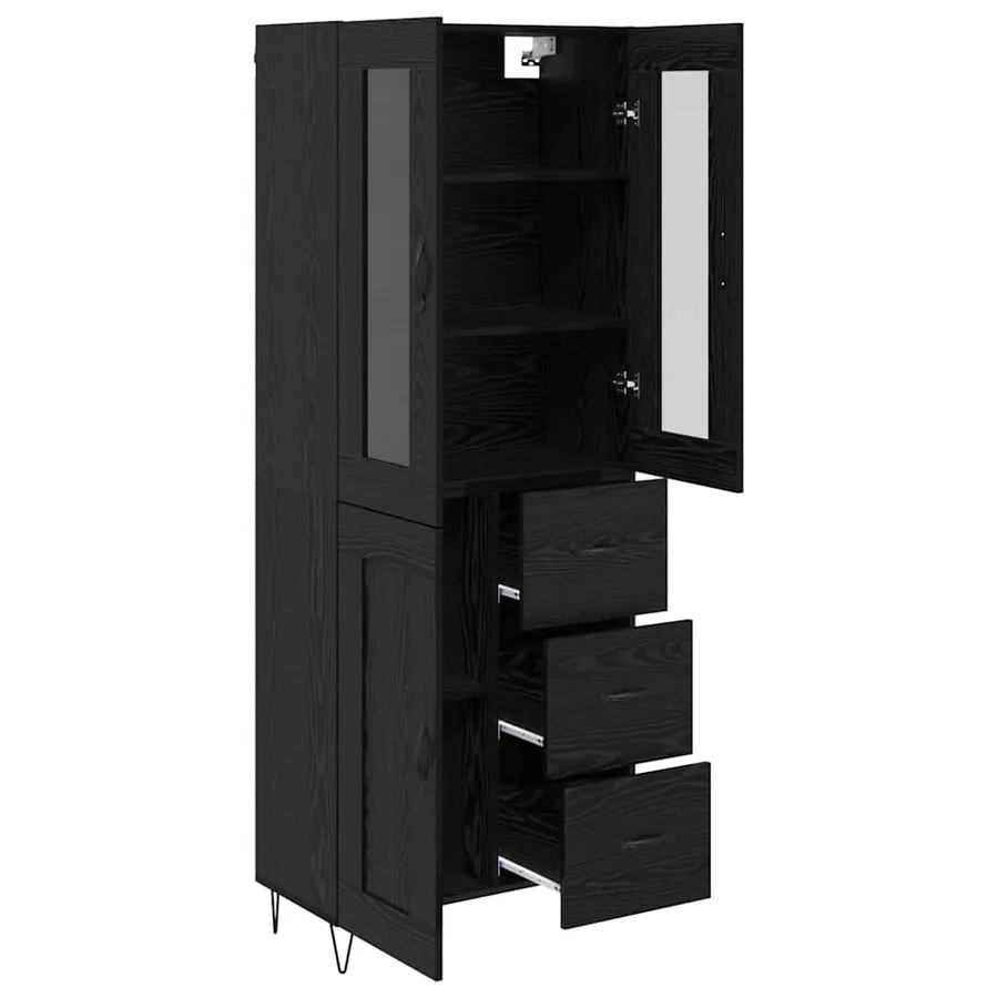Haut Armoire Chêne noir 69,5 x 34 x 90 cm Bois d'ingénierie - 5