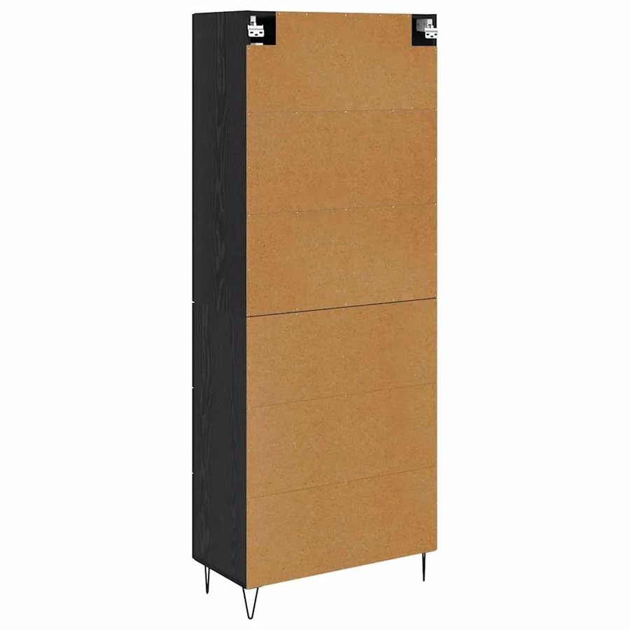 Haut Armoire Chêne noir 69,5 x 34 x 90 cm Bois d'ingénierie - 8