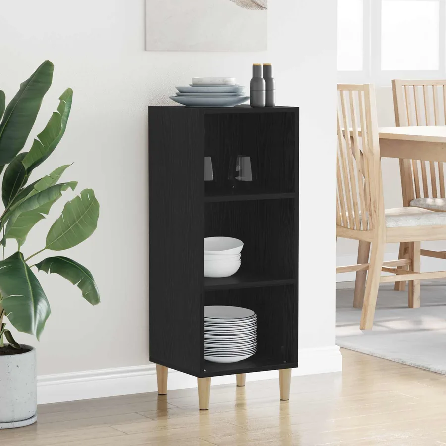 Buffet Chêne noir 34,5 x 32,5 x 90 cm Bois d'ingénierie - 4