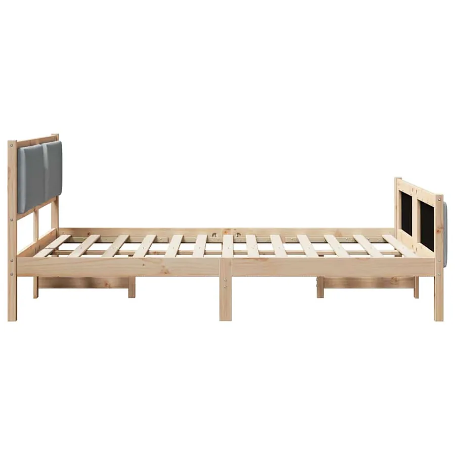 Cadre de lit avec tête de lit Gris clair 160 x 200 cm tissu - 6