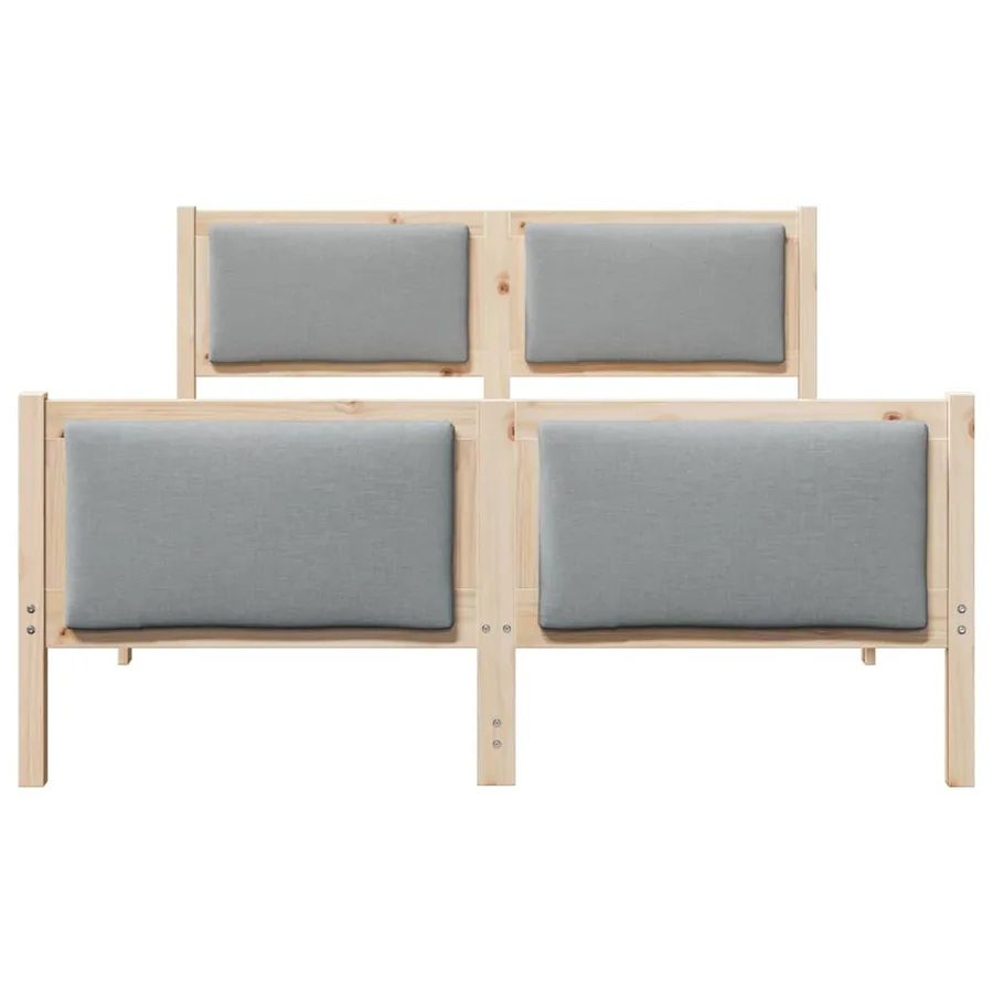 Cadre de lit avec tête de lit Gris clair 150 x 200 cm tissu - 5