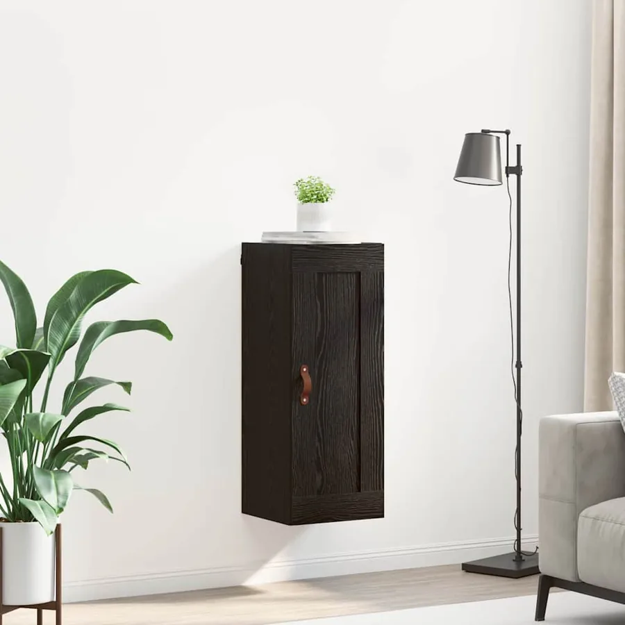 Meuble mural Chêne noir 34,5 x 34 x 90 cm Bois d'ingénierie - 4