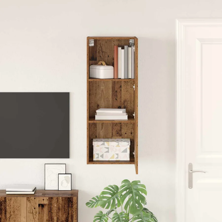 Meuble TV mural Montage mural Bois Ancien 40,5 x 30 x 102 cm - 4