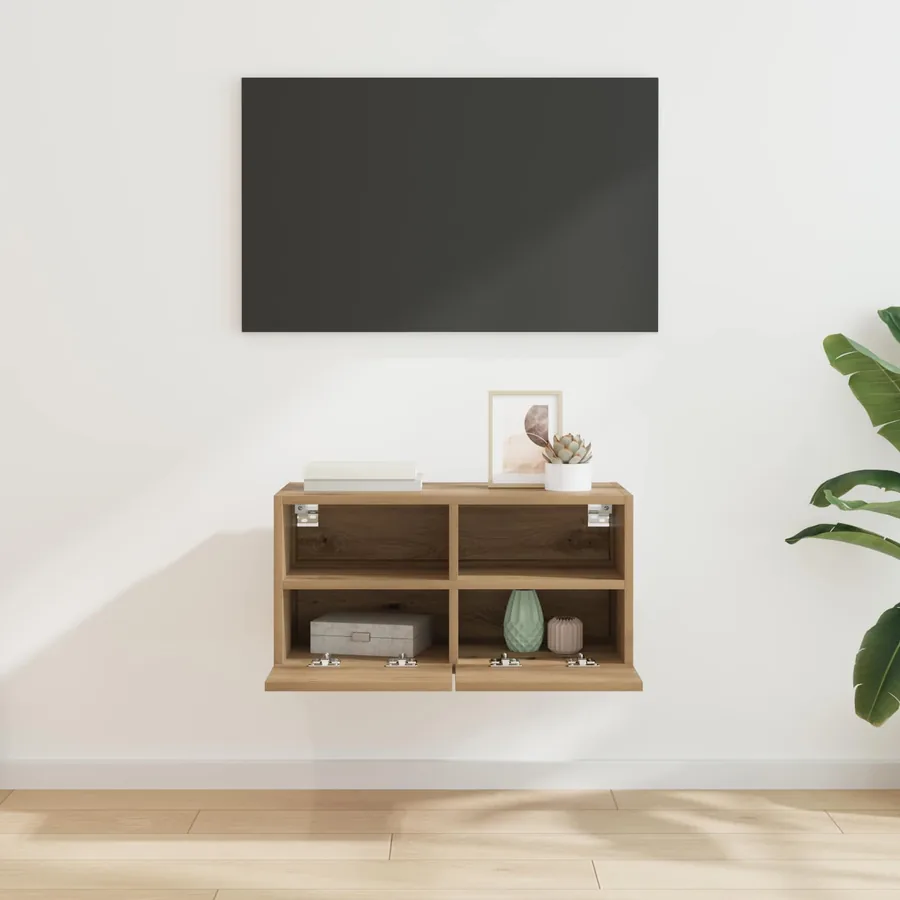 Meuble TV mural 60 x 30 x 30 cm Chêne artisanal - 4