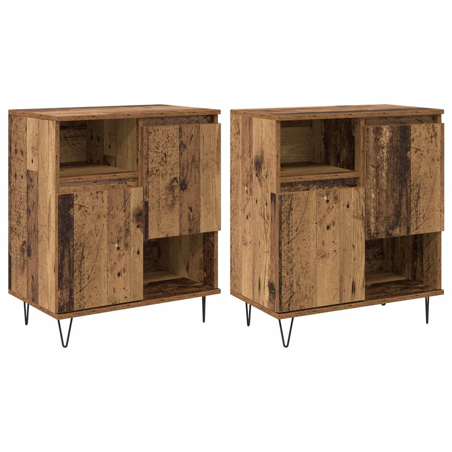 Buffet 2 pcs Bois ancien 60 x 35 x 70 cm - 2