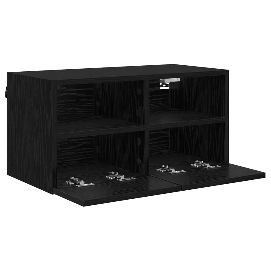 Meuble TV mural Chêne noir 60 x 30 x 30 cm Bois d'ingénierie - 5